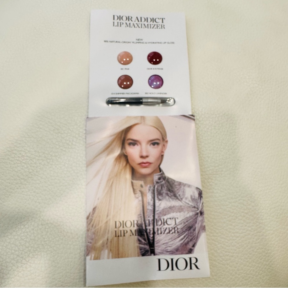 Dior Addict Lip Maximizer Plumping Lip Gloss 4 Shades Sample Card with Brush New